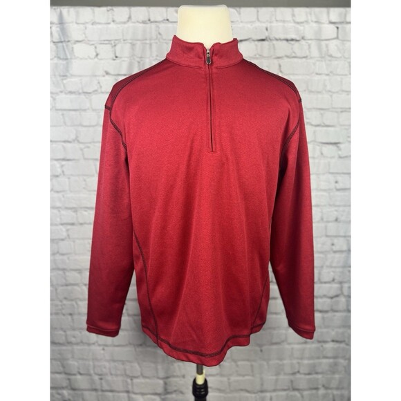 Pebble Beach Performance Quarter Zip Jacket Men M Red 100%Polyester - Picture 1 of 7